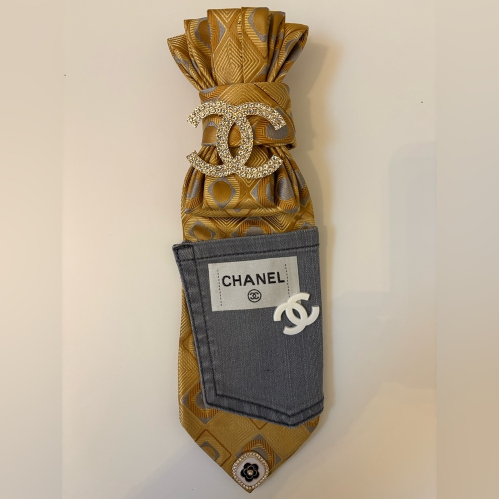 Gold and Gray tie with Logo
